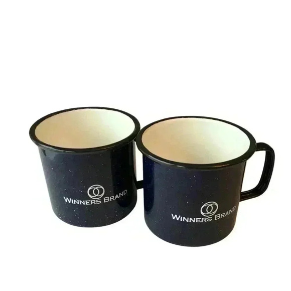 NWOT Winners Brand Steel Speckle-It Camping Mugs - Set of Two - Picture 1 of 5